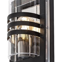 Модерен външен аплик Orlova – черен, неръждаема стомана, E27, IP44