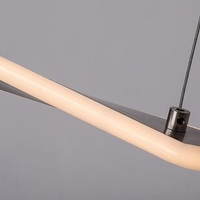 Модерен висящ LED полилей 28W – атен хром, топла светлина