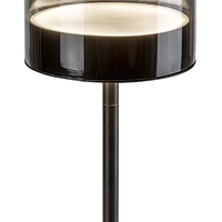 Модерна LED настолна лампа – 13W, 3000K–6000K, IP20, димируема, черен метал и опушено стъкло