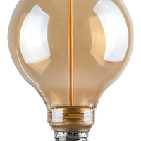 LED филаментна крушка G95, 3W, E27, 1800K, топло бяло, кехлибарено стъкло