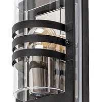 Модерен външен аплик Orlova – черен, неръждаема стомана, E27, IP44