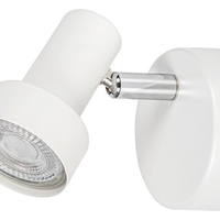 Модерен единичен спот осветител – бял метал, GU10, 1x50W