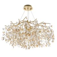 Елегантен кристален полилей в злато с 8 X E14