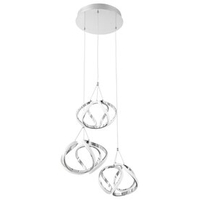 Модерен висящ LED полилей 50W – хром, топла светлина 3000K