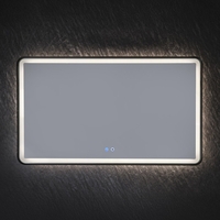 Светещо LED огледало за баня 40W – черно, IP44, touch управление и нагревател