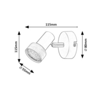 Модерен спот 1-ца – матирано черен и матиран хром метал, GU10, 1x50W
