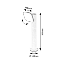 Модерен външен градински LED стълб Odiel 12W с топло бяла светлина и подвижна глава