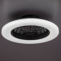 LED таванен плафон с вентилатор 48W – черен, регулируема светлина, дистанционно