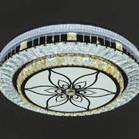 Модерен LED полилей от метал, PVC и кристал – хром, 50W, с вградена LED платка