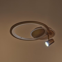 LED таванен плафон 69W – матирано злато със Smart управление, димиране и подвижни рамена