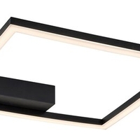 Модерен LED таванен плафон 24W с топло бяла светлина – черен