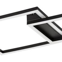 Модерен LED таванен плафон 24W с топло бяла светлина – черен