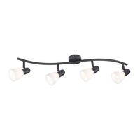 Спот4xE14, 40W черенp и бяло