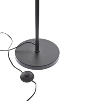 Модерна подова лампа от метал и стъкло – черен/хром, 5 X E27, светлоизточника, с кабел и ключ