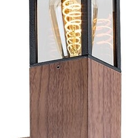 Елегантен външен аплик Wales E27 – стилно фасадно осветление в цвят тъмeн дъб с IP44 защита