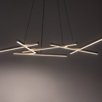 Модерен LED полилей с дистанционно управление – 40W, 3000K–6500K, черен-матирано златен метал