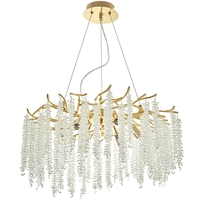 Луксозен полилей 6 X E14 – златен дизайн с кристални елементи