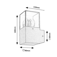 Стилен външен аплик Loanda E27 – модерно фасадно осветление с кафяв прозиращ абажур и IP44 защита