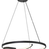 Модерен висящ LED полилей 40W – черен, естествена светлина 4000K