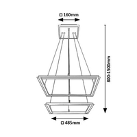 LED висящ полилеи– 48W, 3000K черен метал