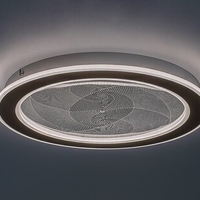 Модерен LED плафон 24W,матирано златен метал и акрил, димируем с дистанционно управление