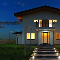 Модерен външен LED стълб 30W, 3000K, IP65