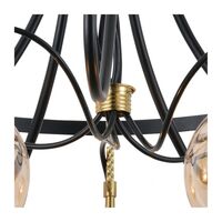 Модерен полилей E27 – черно-златен дизайн с прозрачни стъклени елементи