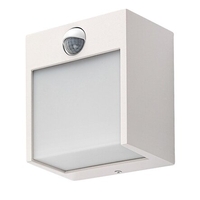 Умен външен бял LED аплик Balimo 12W с PIR сензор – стилно осветление за фасади