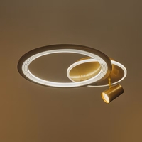 LED таванен плафон 69W – матирано злато със Smart управление, димиране и подвижни рамена