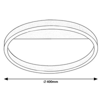 LED Плафон 20W, D40cm, хтом, 4000K
