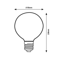 LED филаментна крушка G95 – E27, 12W, 4000K, димируема