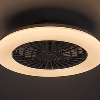 Мултифункционален LED таванен плафон с вентилатор, RGB и звезден ефект