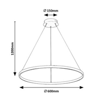Модерен LED полилей 55W – черен метал и бял силикон с топла светлина