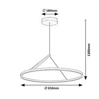 Модерен LED висящ полилей черен/златен, 40W, топла светлина 3000K и регулируема височина