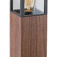 Градински стълб Wales E27 – стилно външно осветление в цвят тъмен дъб с IP44 защита