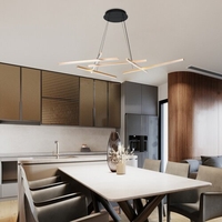 Модерен LED полилей с дистанционно управление – 40W, 3000K–6500K, черен-матирано златен метал