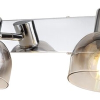 Модерен спот 2-ка – хром и опушено стъкло, E14, 2x40W