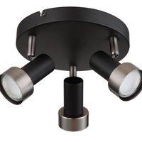 Модерен спот 3-ка – матирано черен и матиран хром метал, GU10, 3x50W