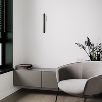 Модерен LED стенен аплик 12W с регулируема цветна температура – черен