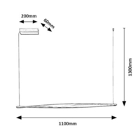 Модерен висящ LED полилей 28W – атен хром, топла светлина