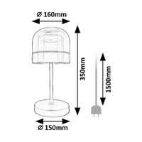 Модерна LED настолна лампа – 13W, 3000K–6000K, IP20, димируема, черен метал и опушено стъкло