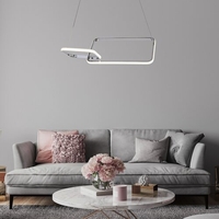 Модерен висящ LED пендел Malwen – 36W, 3600 lm, хром, 4000K естествена светлина