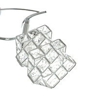 Елегантен хромиран полилей от метал и кристал – 5xE27