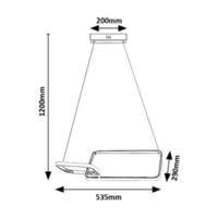 Модерен висящ LED пендел Malwen – 36W, 3600 lm, хром, 4000K естествена светлина