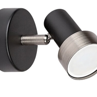 Модерен спот 1-ца – матирано черен и матиран хром метал, GU10, 1x50W