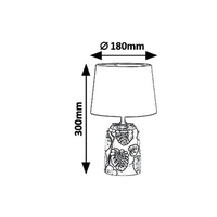 Елегантна настолна лампа в черно и златно – керамика и плат, E14 фасунга