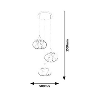 Модерен висящ LED полилей 50W – хром, топла светлина 3000K