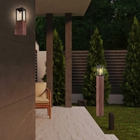 Елегантен външен аплик Wales E27 – стилно фасадно осветление в цвят тъмeн дъб с IP44 защита