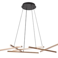 Модерен LED полилей с дистанционно управление – 40W, 3000K–6500K, черен-матирано златен метал