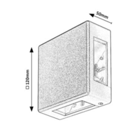 Компактен квадратен LED аплик Lippa в черно – стилно фасадно осветление 6W